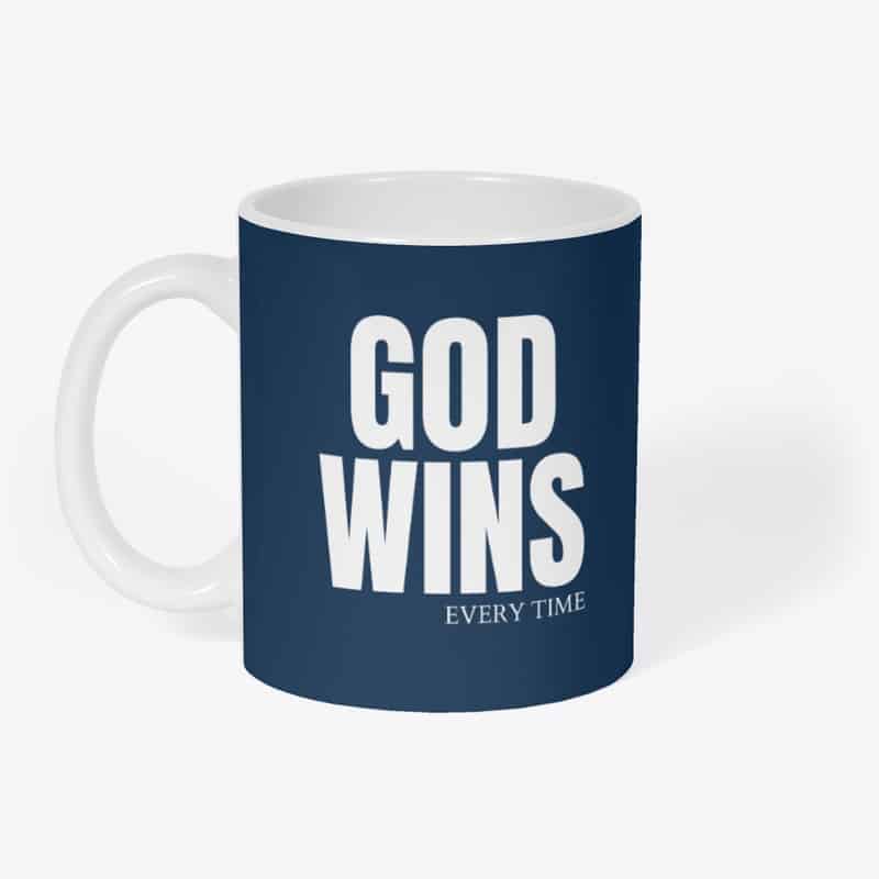 God wins mug