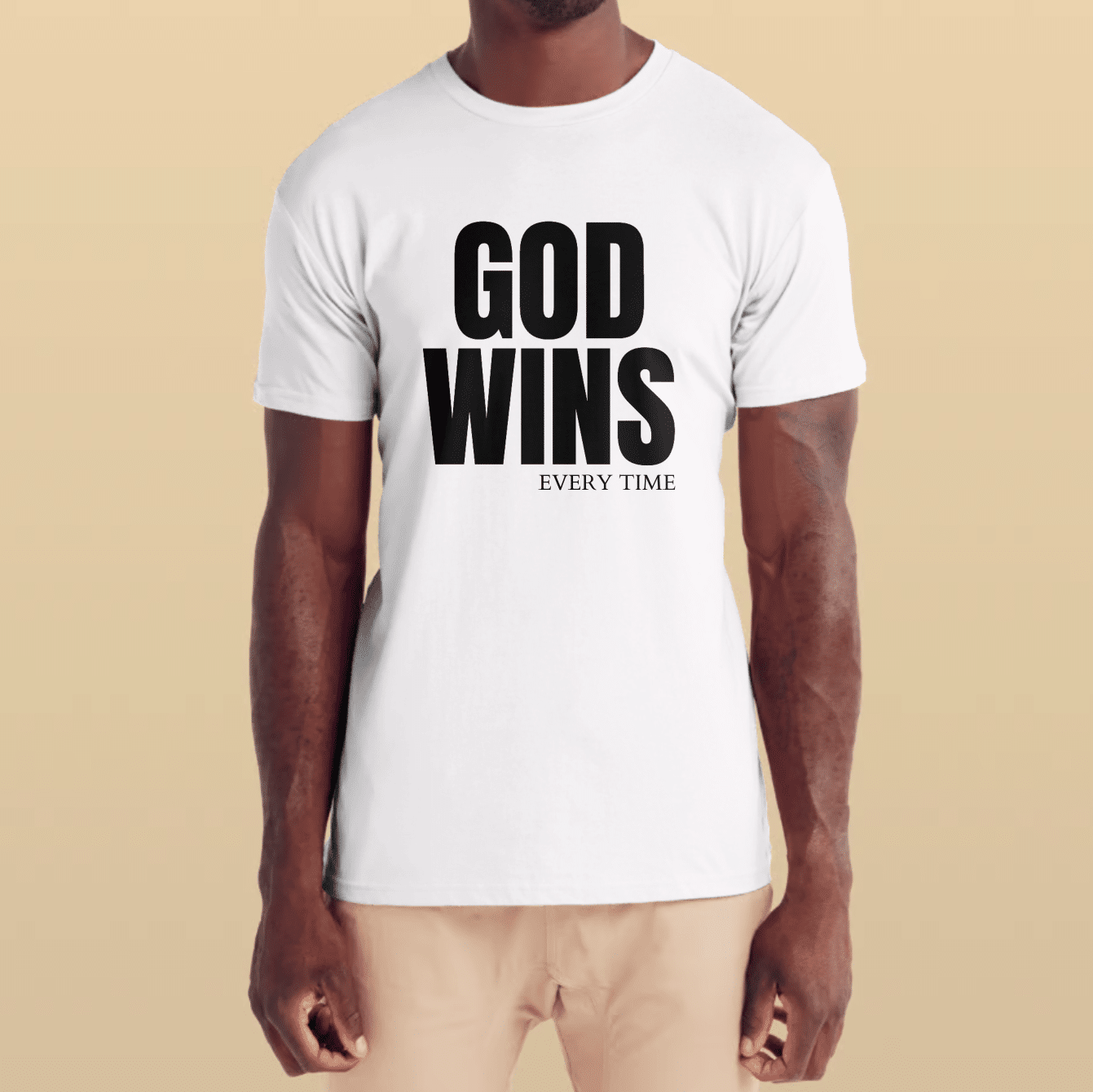 God wins every time shirt available at Little Big Things Christian Book Store